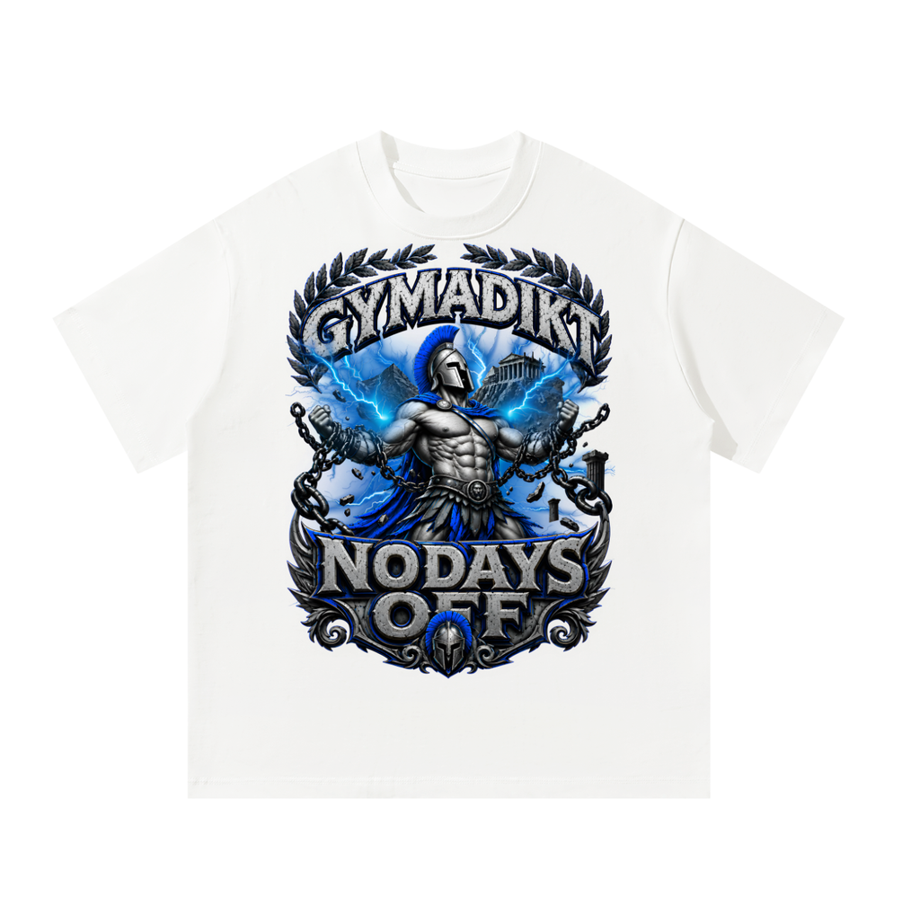 GYMADIKT “Built by War” – White / Electric Blue