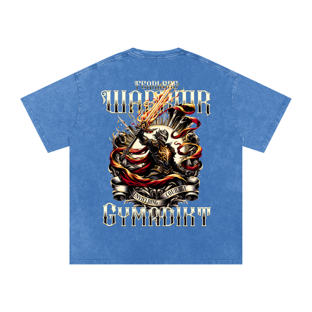 Fearless Warrior Gymshirt – Unyielding Courage Vintage Washed Tee