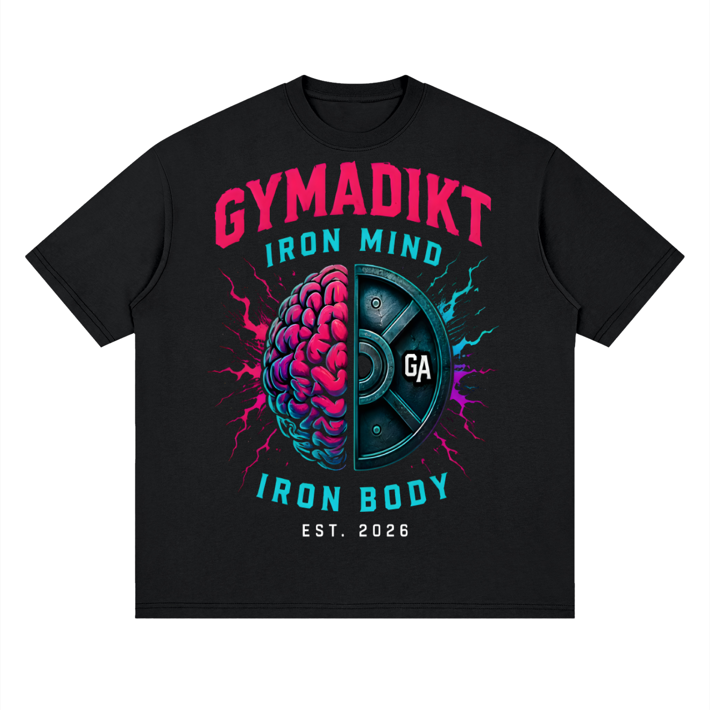 GYMADIKT Iron Mind Iron Body Oversized Gym T-Shirt